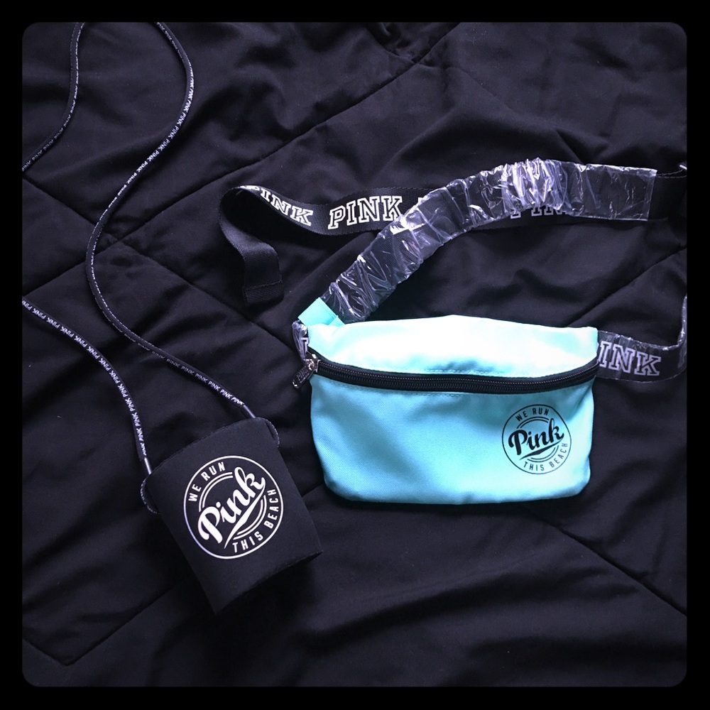 Victoria Secret PINK fanny pack and lanyard koozie